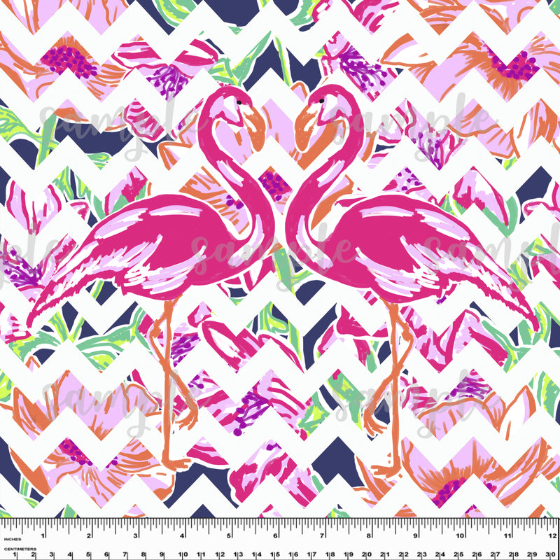 Flamingo. Lilly P Inspired Printed Pattern Vinyl Design #3