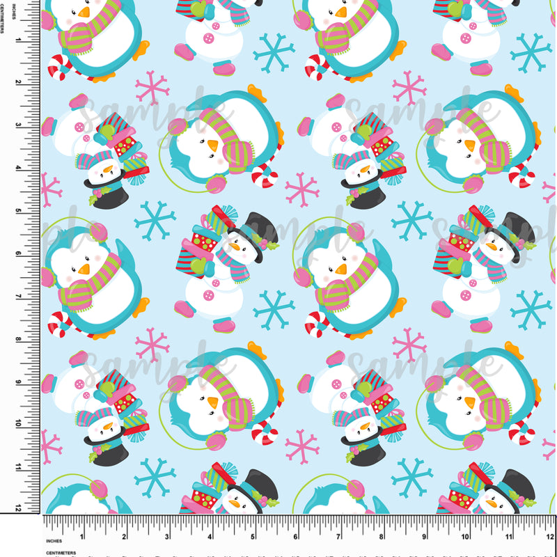 Snowman Christmas Printed Pattern Vinyl Design #22