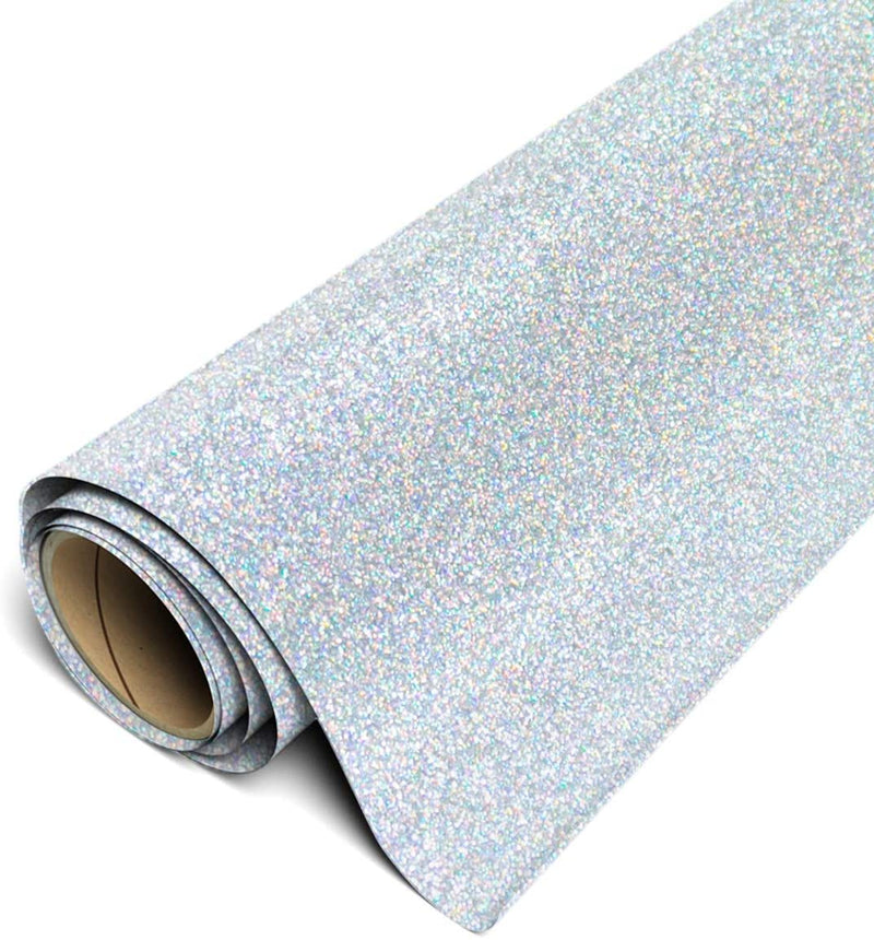 Siser Glitter 12" Roll - Silver Confetti
