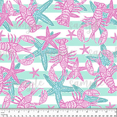 Lobster. Starfish. Lilly P Inspired Printed Pattern Vinyl Design #12