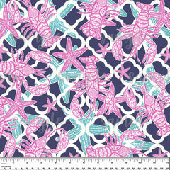 Lobster. Starfish. Lilly P Inspired Printed Pattern Vinyl Design #14