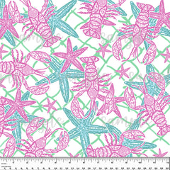 Lobster. Starfish. Lilly P Inspired Printed Pattern Vinyl Design #15