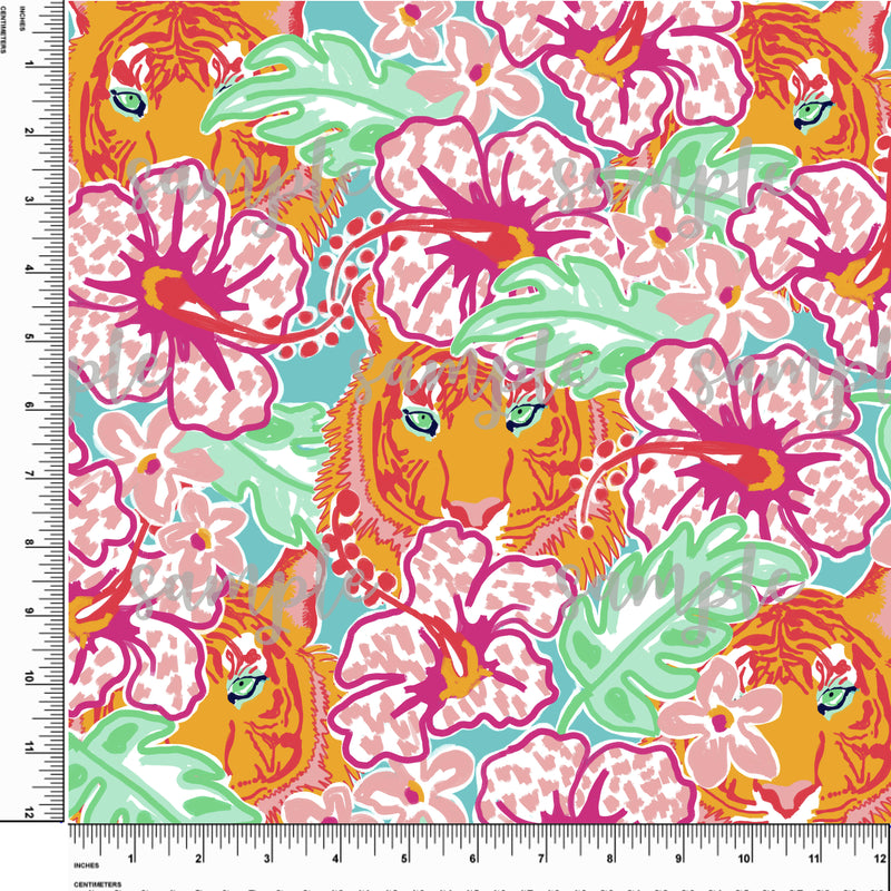 Tiger. Lilly P Inspired Printed Pattern Vinyl Design #30