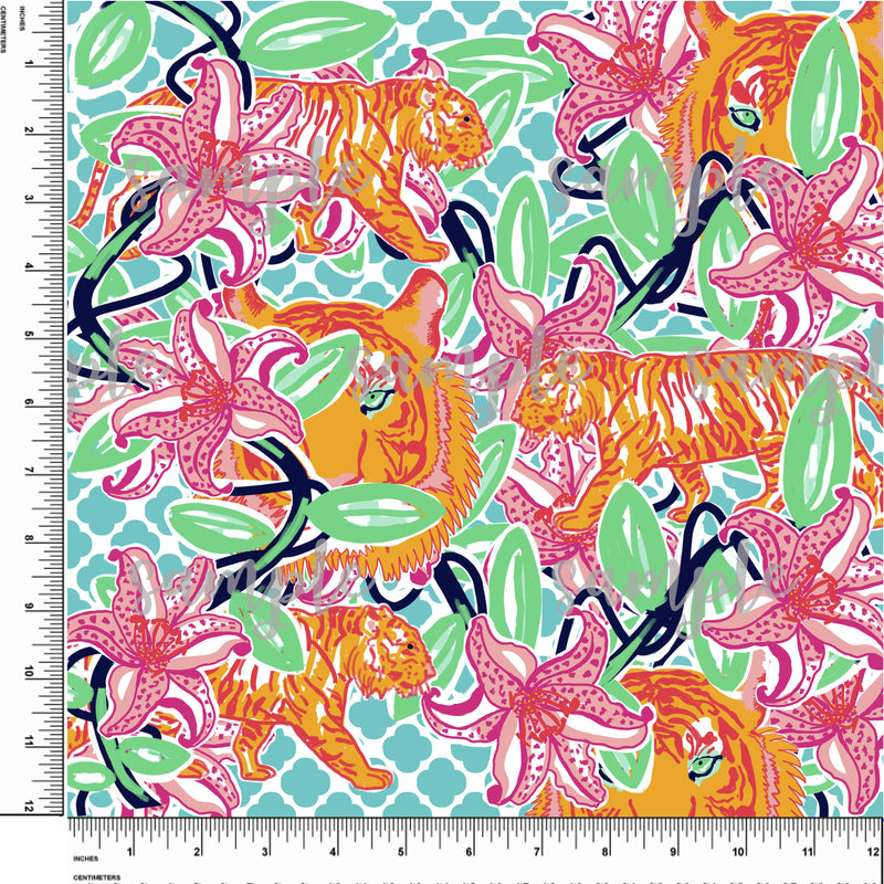 Tiger. Lilly P Inspired Printed Pattern Vinyl Design #31