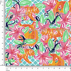 Hibiscus. Flowers. Lilly P Inspired Printed Pattern Vinyl Design #46