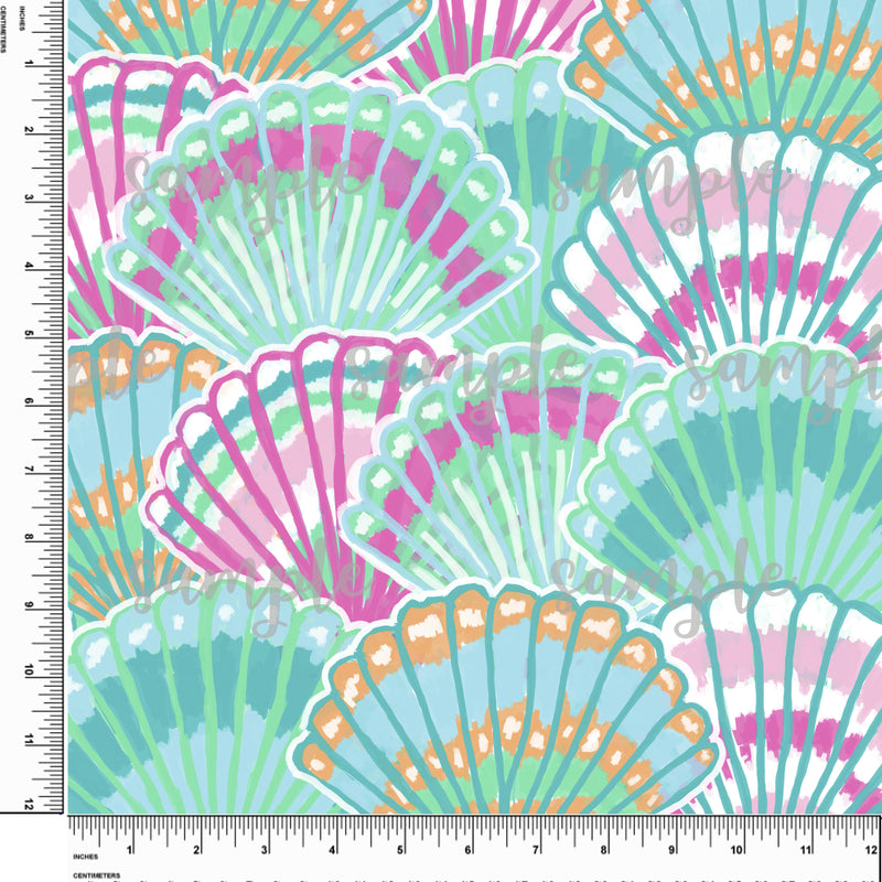 Sea Shells. Lilly P Inspired Printed Pattern Vinyl Design #32