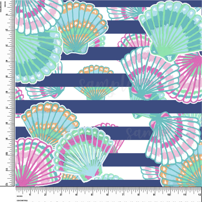 Sea Shells. Lilly P Inspired Printed Pattern Vinyl Design #34