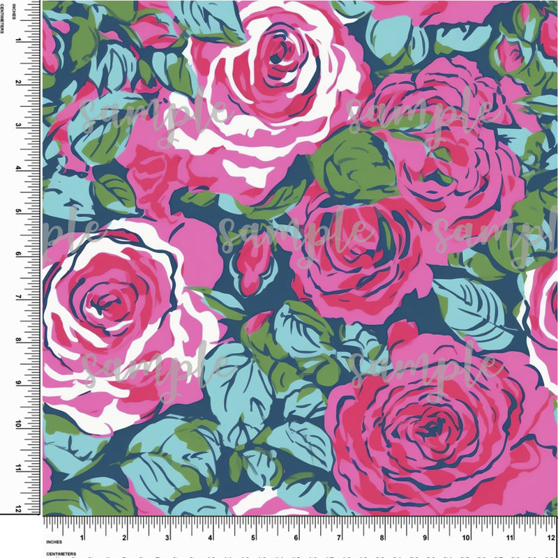 Hibiscus. Flowers. Lilly P Inspired Printed Pattern Vinyl Design #46