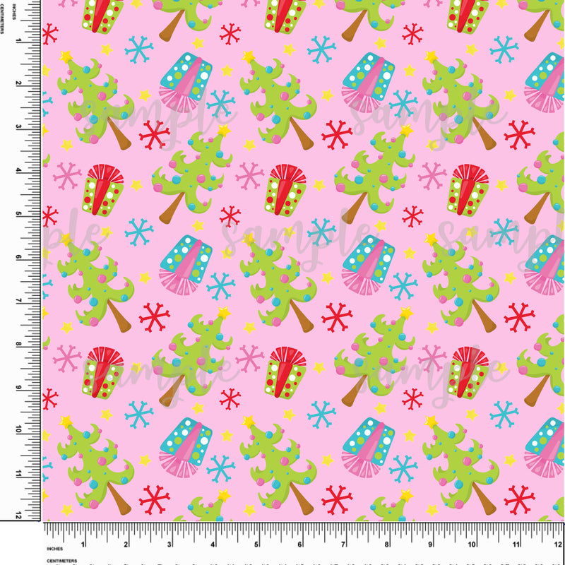 Christmas Trees and Gifts. Christmas Printed Pattern Vinyl Design #23