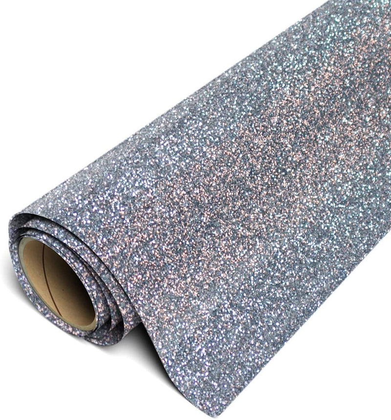 Siser Glitter 12" Roll - Black Silver